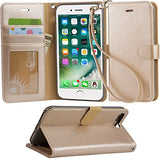 Arae iPhone 7 Plus Premium Leather Wallet Case with Kickstand