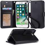 Arae iPhone 7 Plus Premium Leather Wallet Case with Kickstand