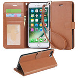 Arae iPhone 7 Plus Premium Leather Wallet Case with Kickstand
