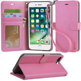 Arae iPhone 7 Plus Premium Leather Wallet Case with Kickstand