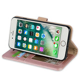 Arae iPhone 7 Plus Premium Leather Wallet Case with Kickstand