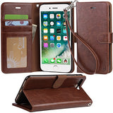 Arae iPhone 7 Plus Premium Leather Wallet Case with Kickstand