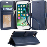 Arae iPhone 7 Plus Premium Leather Wallet Case with Kickstand