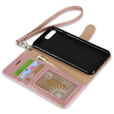 Arae iPhone 7 Plus Premium Leather Wallet Case with Kickstand