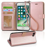 Arae iPhone 7 Plus Premium Leather Wallet Case with Kickstand