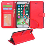 Arae iPhone 7 Plus Premium Leather Wallet Case with Kickstand