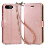 Arae iPhone 7 Plus Premium Leather Wallet Case with Kickstand