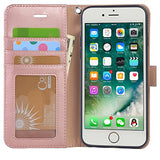 Arae iPhone 7 Plus Premium Leather Wallet Case with Kickstand