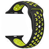 OULUOQI Breathable Soft Silicone Replacement Band for Apple Watch